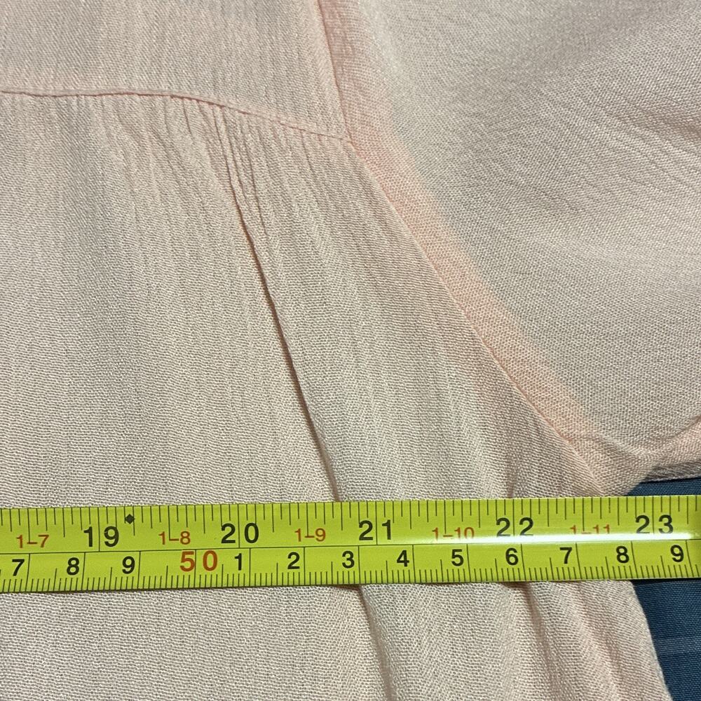 Very J Peach Pink Button Down Blouse Boho Coquette Feminine Rayon Flowy Sz S - Picture 6 of 6